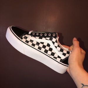 Vans platform checkered old school